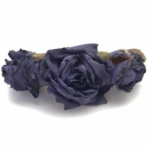Blue-ish Purple Flowers French Clip Barrette